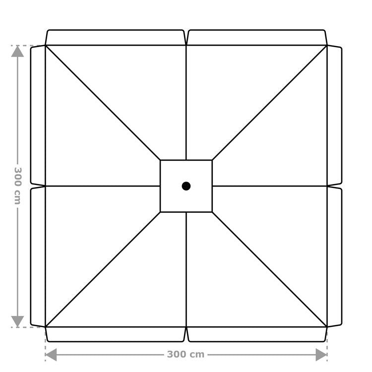 Schirmtuch mit/ohne Volant