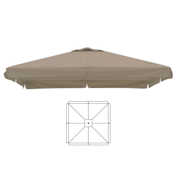 Schirmtuch mit/ohne Volant